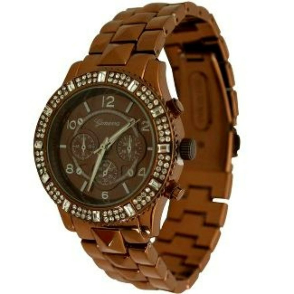 BRONZE MARVELOUS RHINESTONE ACCENTED WATCH